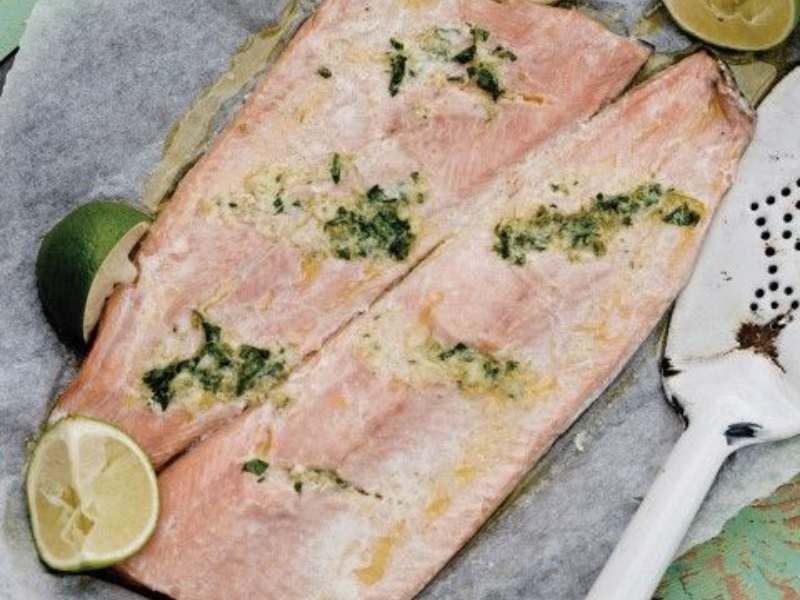 Baked Trout with Lime & Garlic Butter
